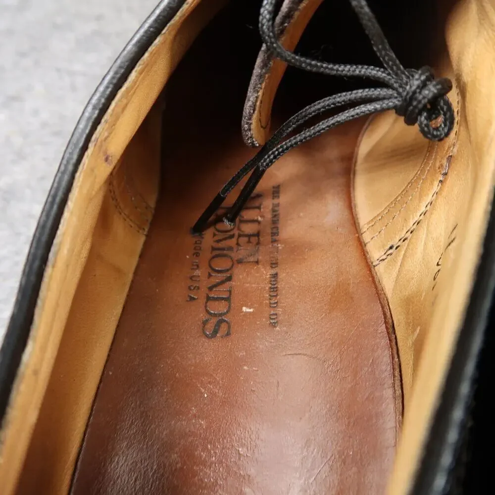Allen Edmonds Shoes Mens 11 Oxford Leather Black Classic Brogue Cap Toe Formal